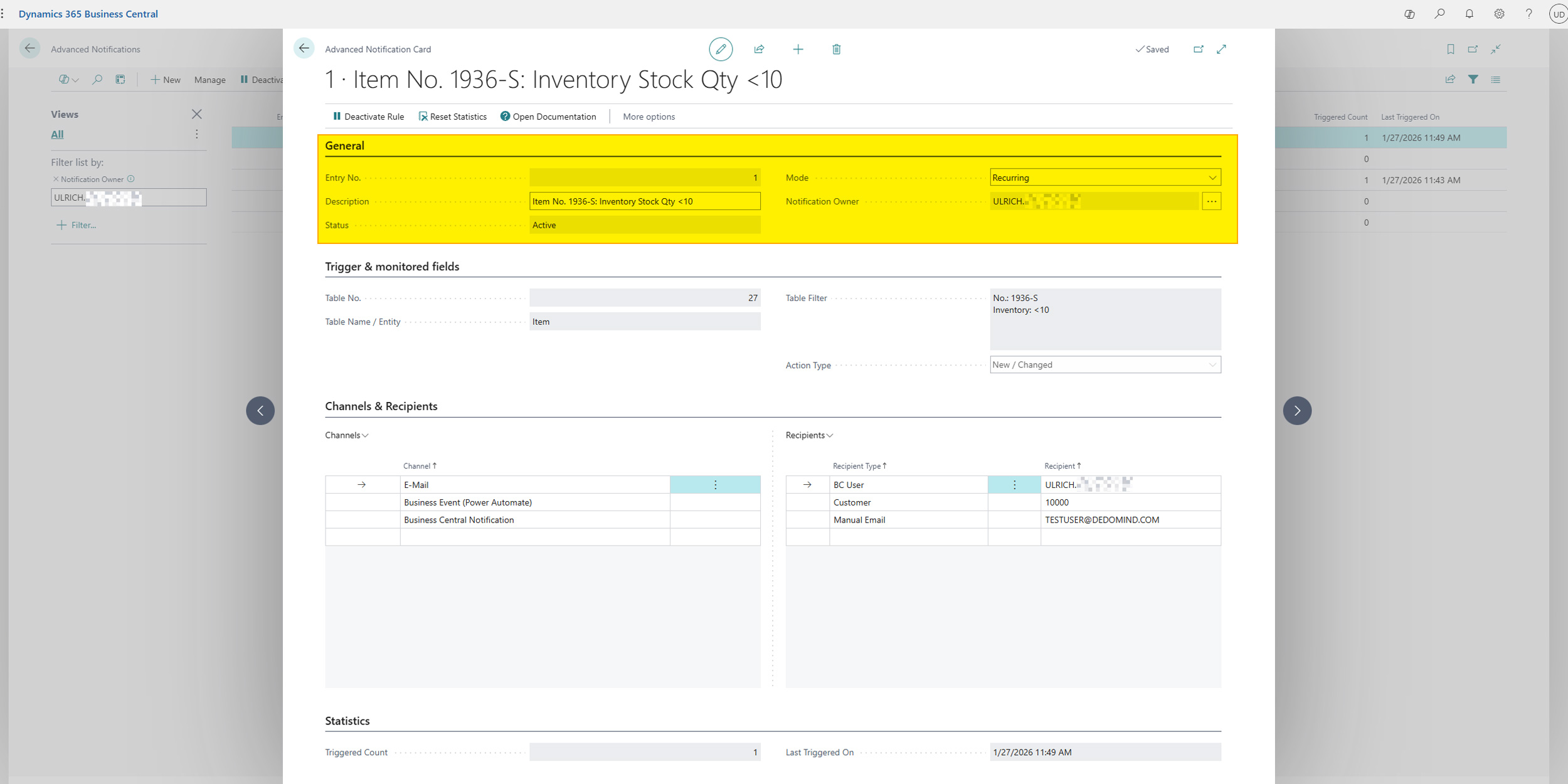 Notification Card General