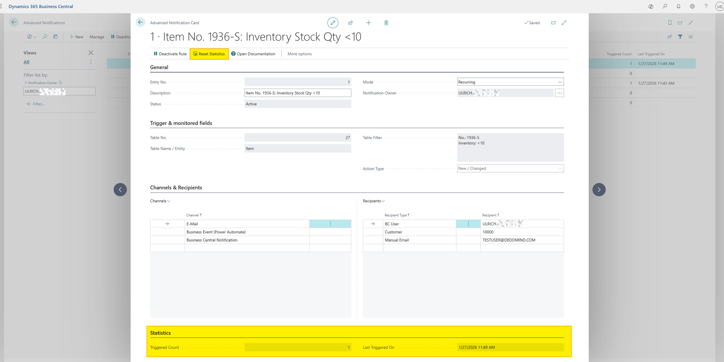 Benachrichtigungskarte Statistiken Notification Card Statistics