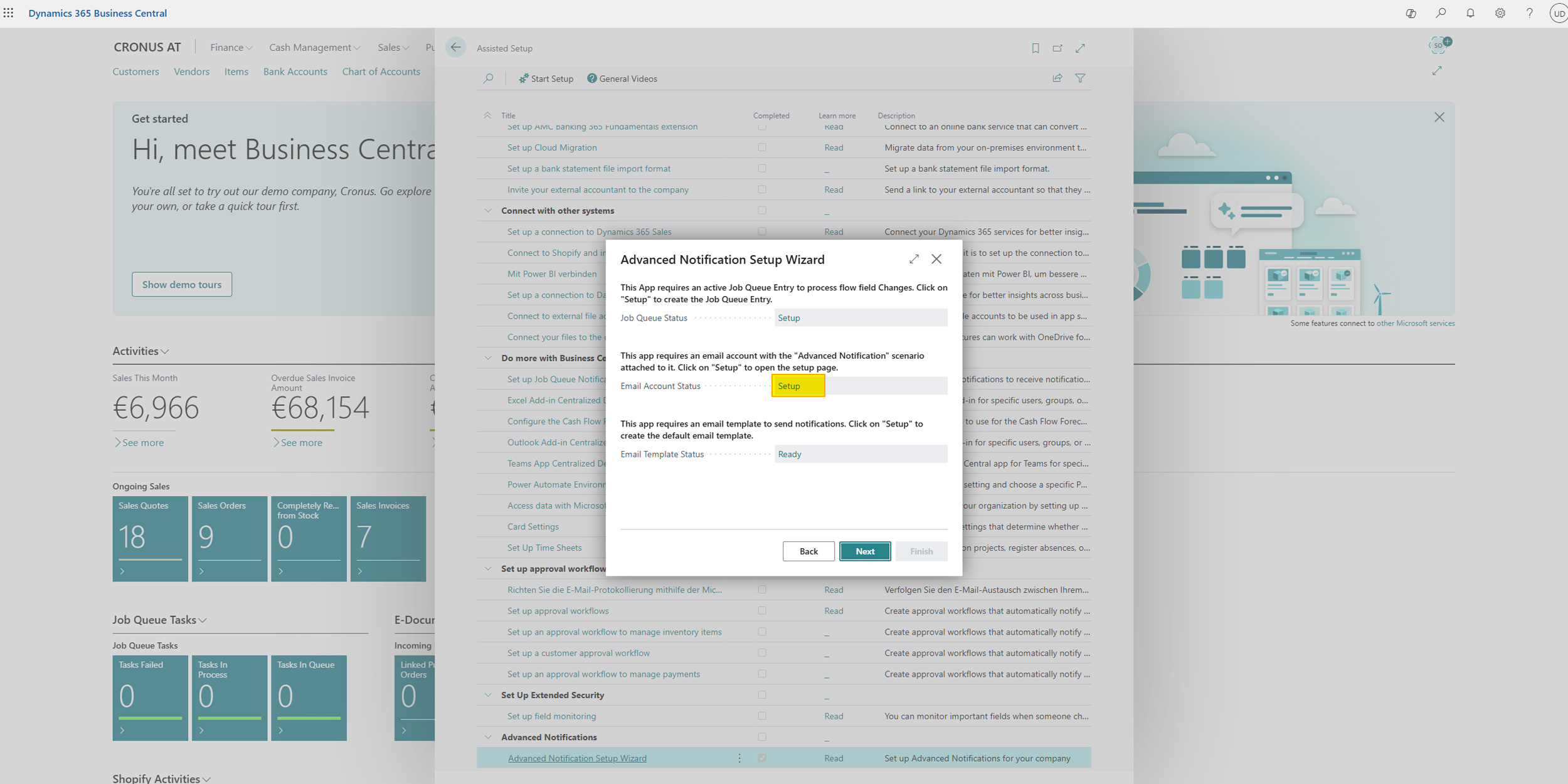 Setup Wizard Email Account