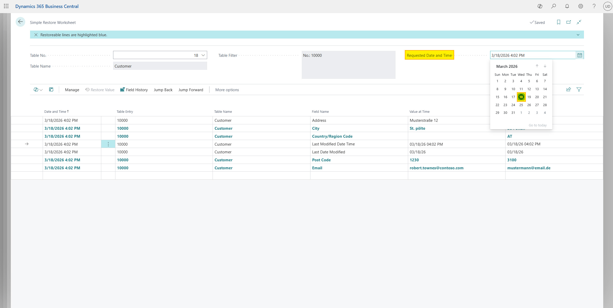 Worksheet time filter